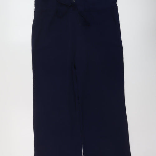 Stradivarius Womens Blue Polyester Jumpsuit One-Piece Size M Button