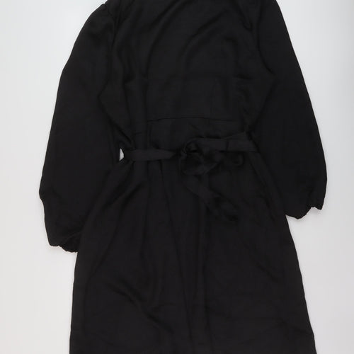 VERO MODA Womens Black Polyester Wrap Dress Size 22 V-Neck Tie