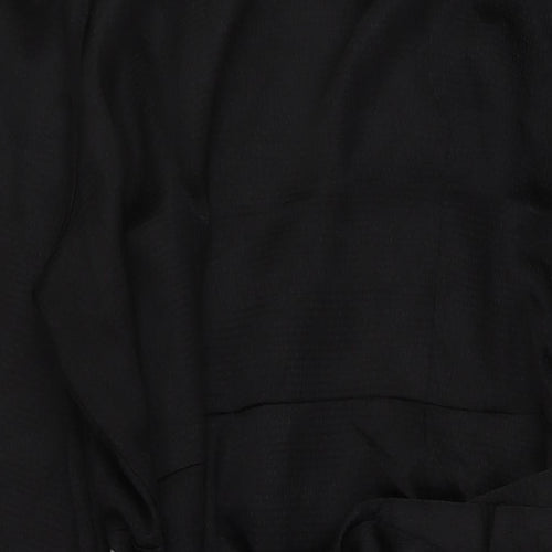 VERO MODA Womens Black Polyester Wrap Dress Size 22 V-Neck Tie