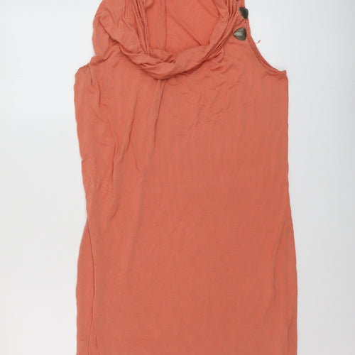 Boss Womens Orange Viscose Sheath Size M Cowl Neck Pullover