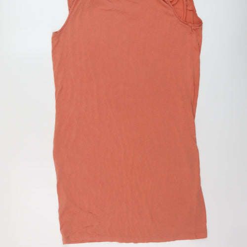 Boss Womens Orange Viscose Sheath Size M Cowl Neck Pullover