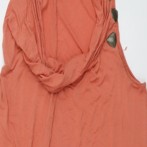 Boss Womens Orange Viscose Sheath Size M Cowl Neck Pullover
