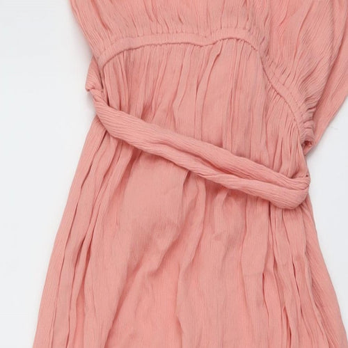 ASOS Womens Pink Viscose Maxi Size 10 One Shoulder Pullover