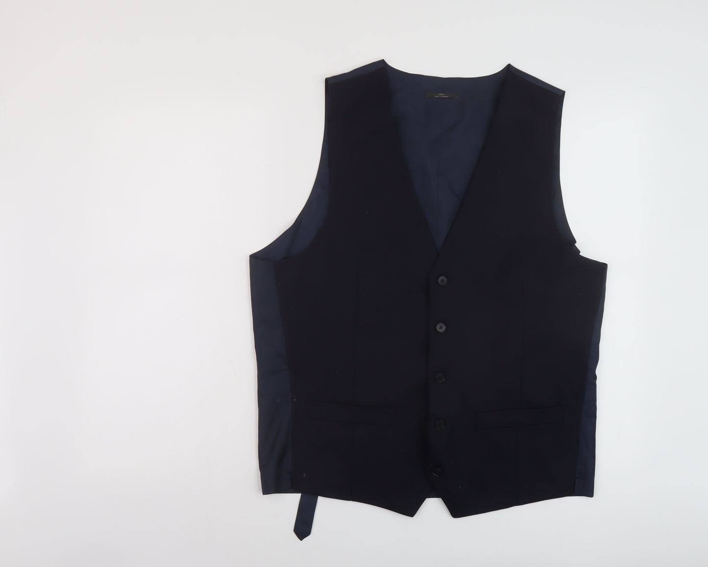 Marks and Spencer Mens Blue Wool Jacket Suit Waistcoat Size 42 Regular