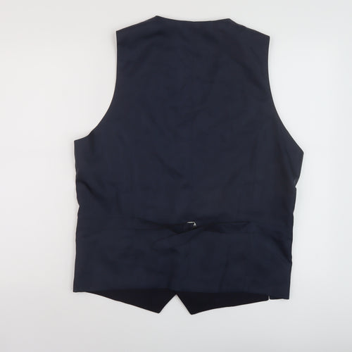 Marks and Spencer Mens Blue Wool Jacket Suit Waistcoat Size 42 Regular