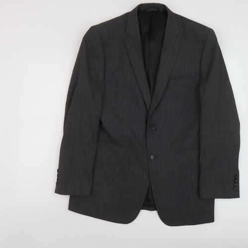 Burton Mens Grey Polyester Jacket Suit Jacket Size 40 Regular