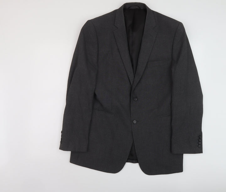 Burton Mens Grey Polyester Jacket Suit Jacket Size 40 Regular