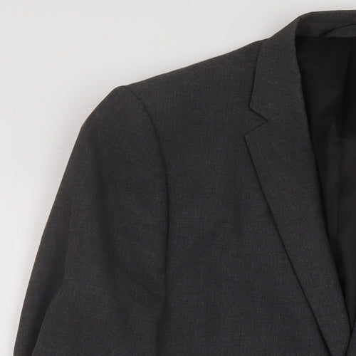 Burton Mens Grey Polyester Jacket Suit Jacket Size 40 Regular