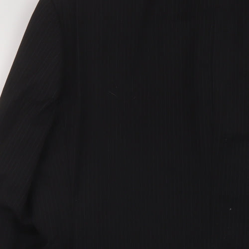 Red Herring Mens Black Striped Wool Jacket Suit Jacket Size 40 Regular
