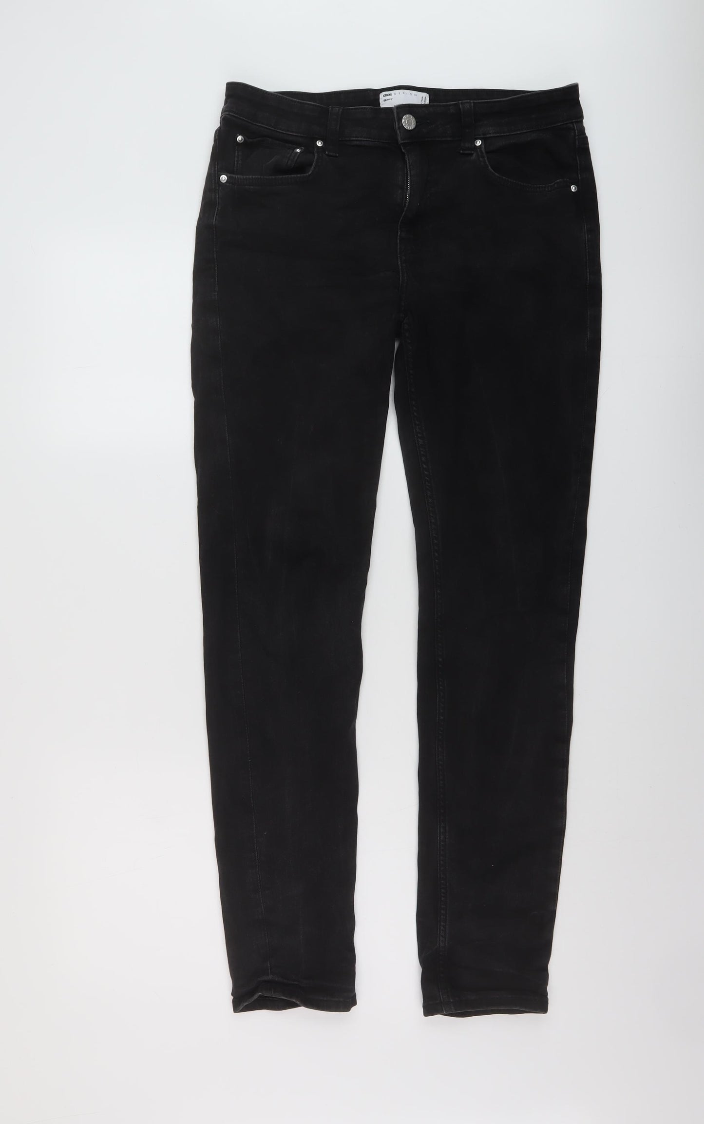 ASOS Mens Black Cotton Skinny Jeans Size 31 in L32 in Regular Button