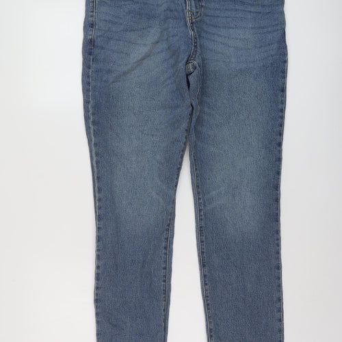Easy Mens Blue Cotton Straight Jeans Size 34 in L29 in Slim Button
