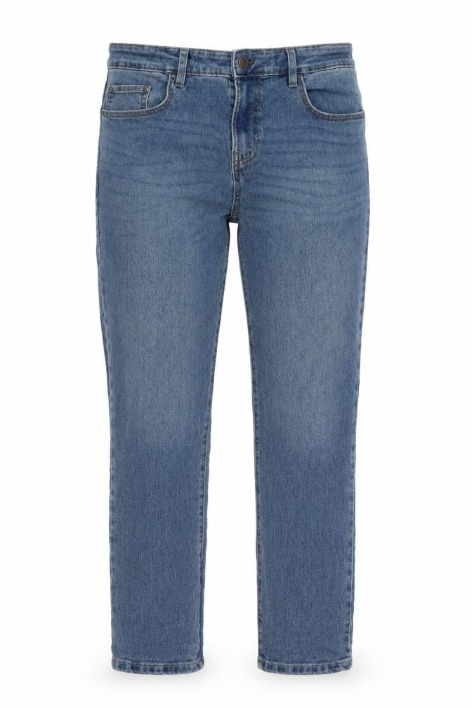 Easy Mens Blue Cotton Straight Jeans Size 34 in L29 in Slim Button