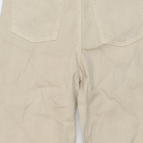 Zara Womens Beige Cotton Wide-Leg Jeans Size 26 in L28 in Regular Button