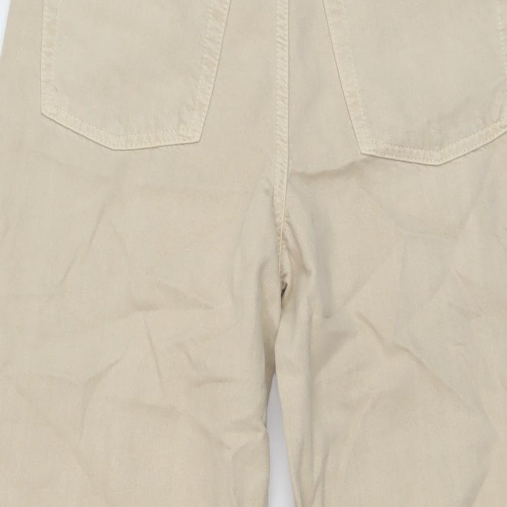 Zara Womens Beige Cotton Wide-Leg Jeans Size 26 in L28 in Regular Button