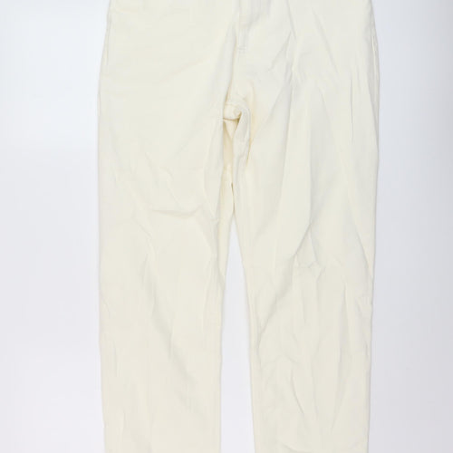 365 Denim Womens Ivory Cotton Straight Jeans Size 14 L28 in Regular Button