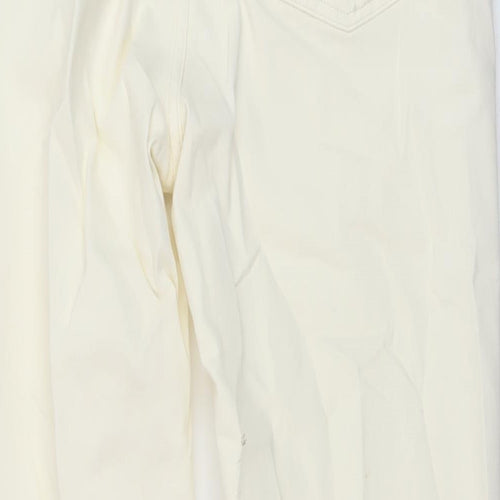 365 Denim Womens Ivory Cotton Straight Jeans Size 14 L28 in Regular Button