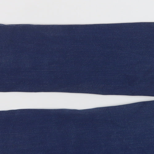 Marks and Spencer Womens Blue Cotton Straight Jeans Size 12 L28 in Regular Button