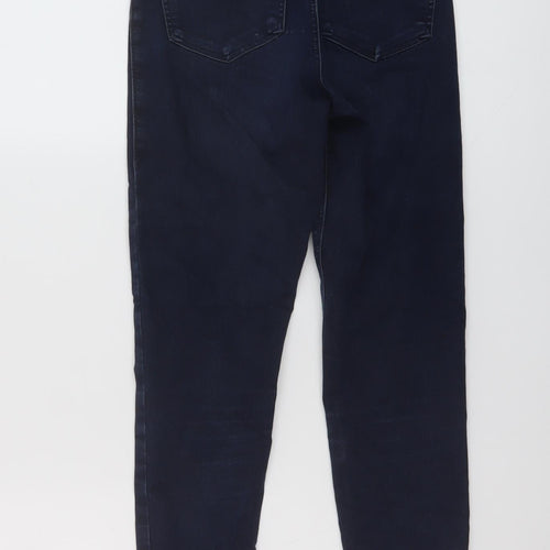 Topshop Womens Blue Cotton Skinny Jeans Size 26 in L26 in Regular Button