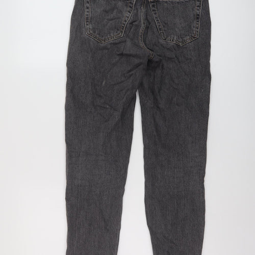 Topshop Womens Grey Cotton Mom Jeans Size 25 in L27 in Regular Button