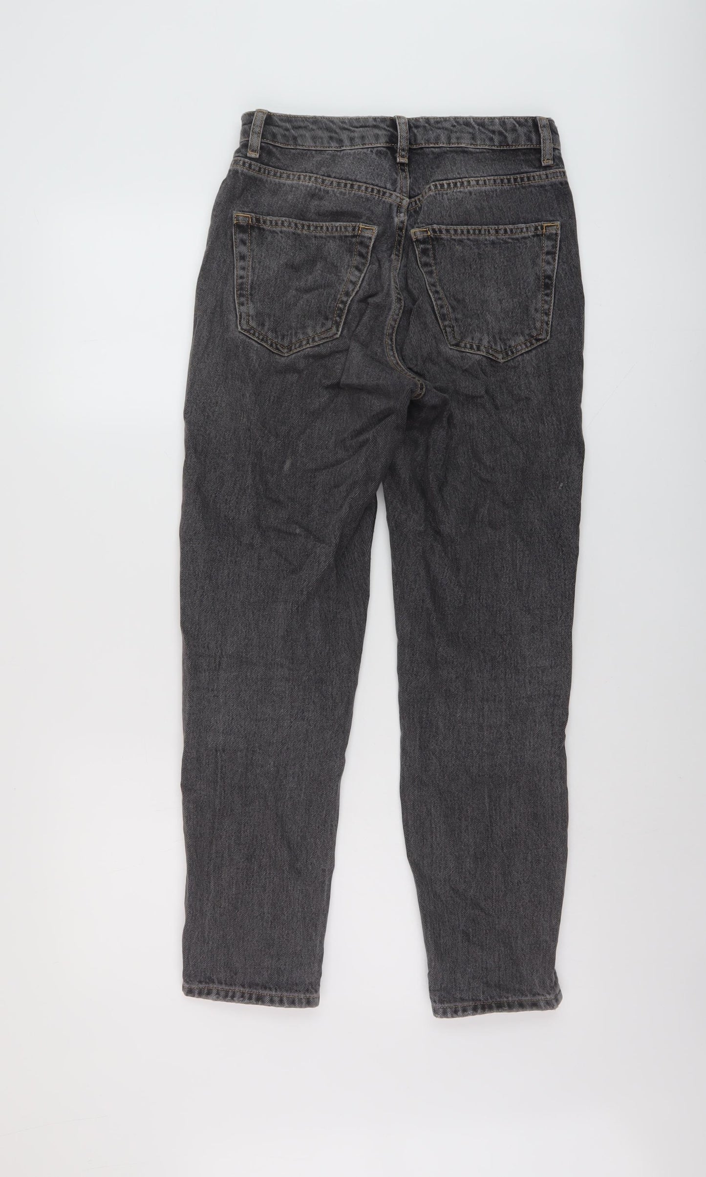 Topshop Womens Grey Cotton Mom Jeans Size 25 in L27 in Regular Button