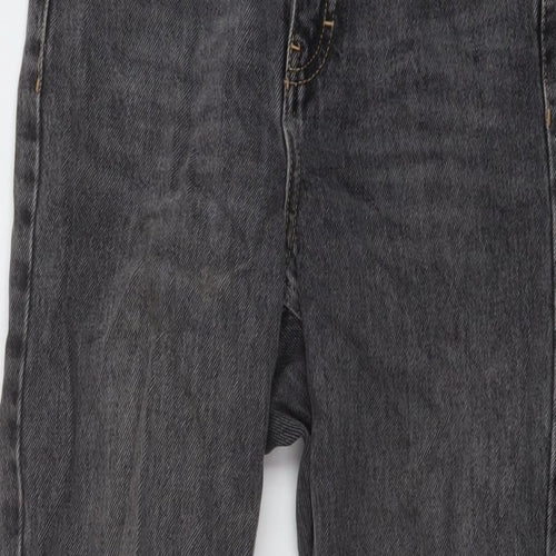 Topshop Womens Grey Cotton Mom Jeans Size 25 in L27 in Regular Button