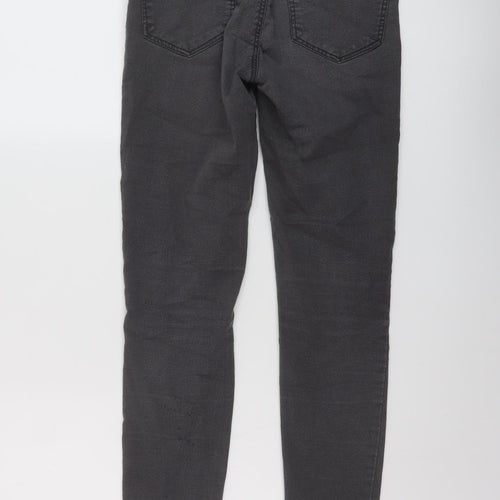 Zara Womens Grey Cotton Skinny Jeans Size XS L28 in Regular Button