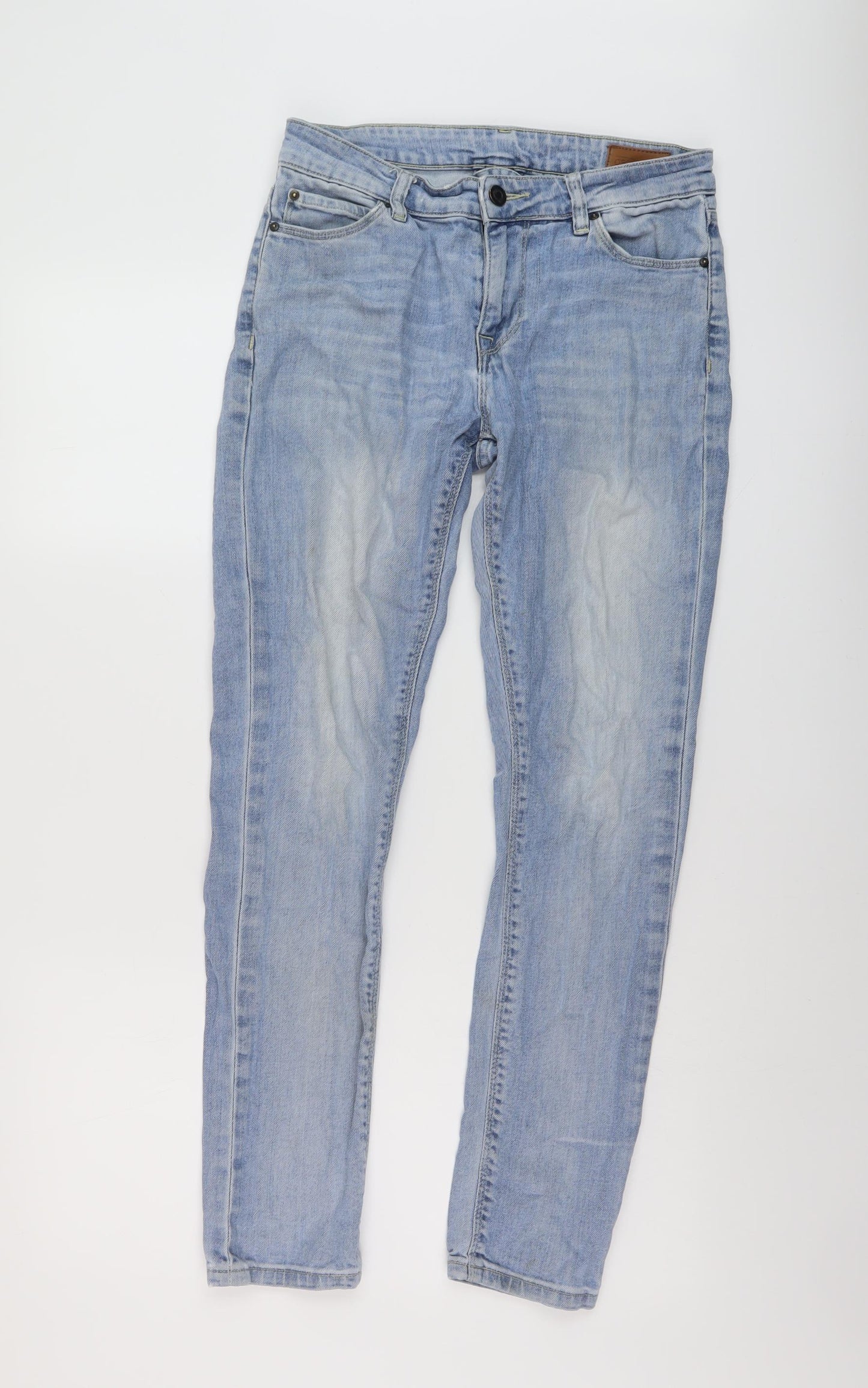 ASOS Womens Blue Cotton Skinny Jeans Size 28 in L28 in Regular Button