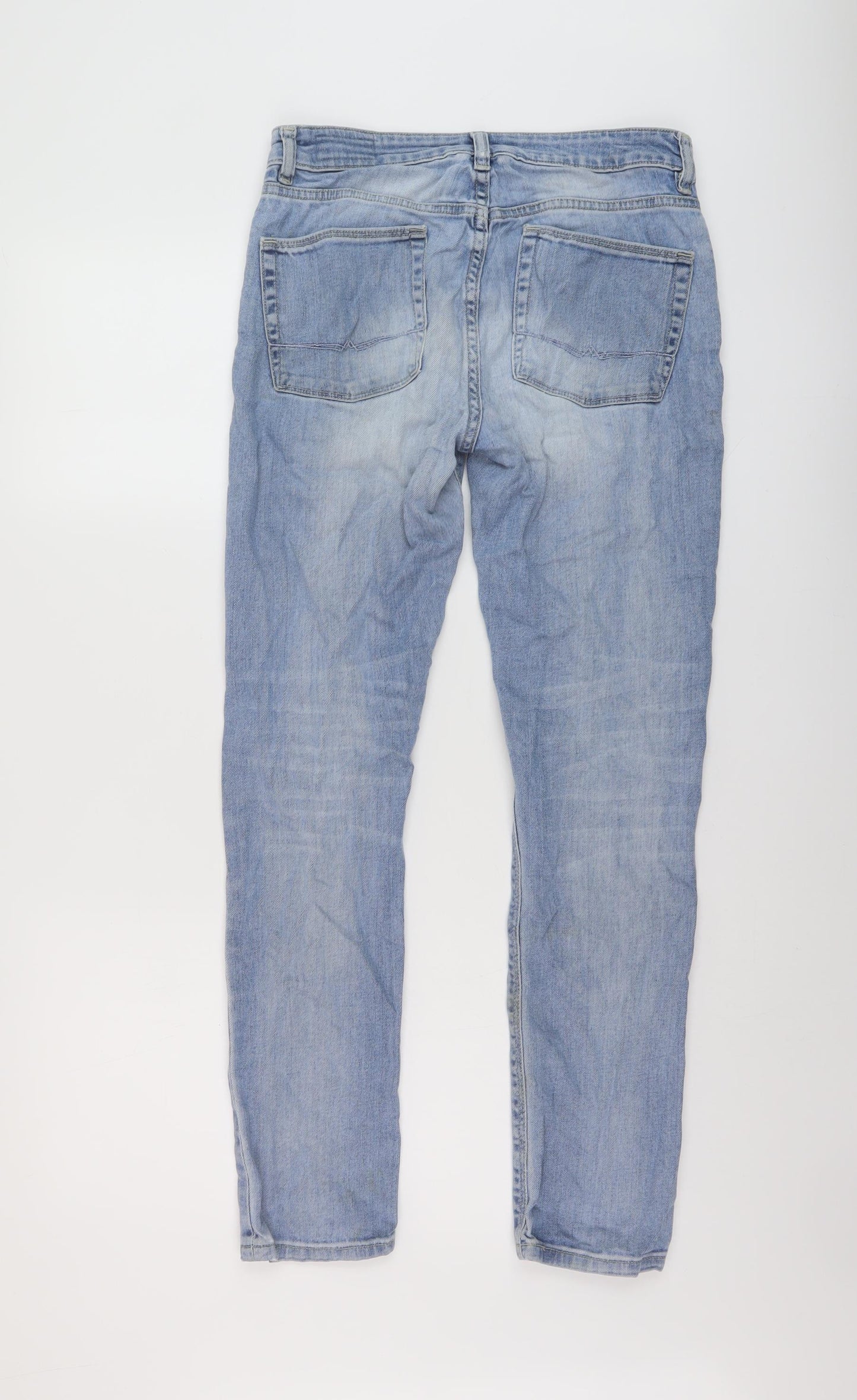 ASOS Womens Blue Cotton Skinny Jeans Size 28 in L28 in Regular Button