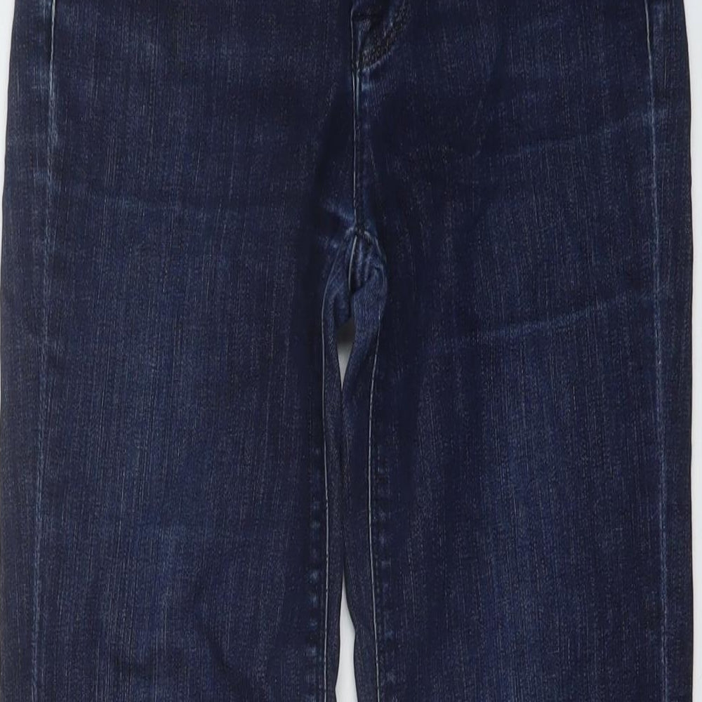 7 For All Mankind Womens Blue Cotton Bootcut Jeans Size 26 L33 in Regular Button