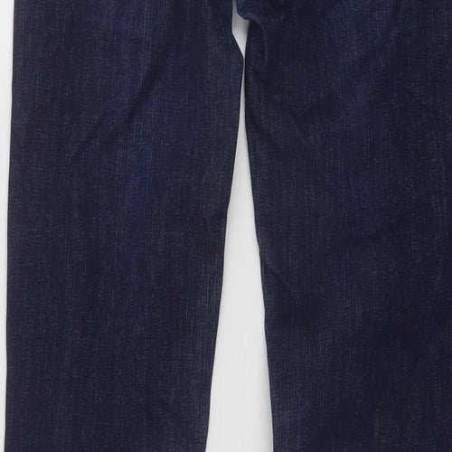 7 For All Mankind Womens Blue Cotton Bootcut Jeans Size 26 L33 in Regular Button