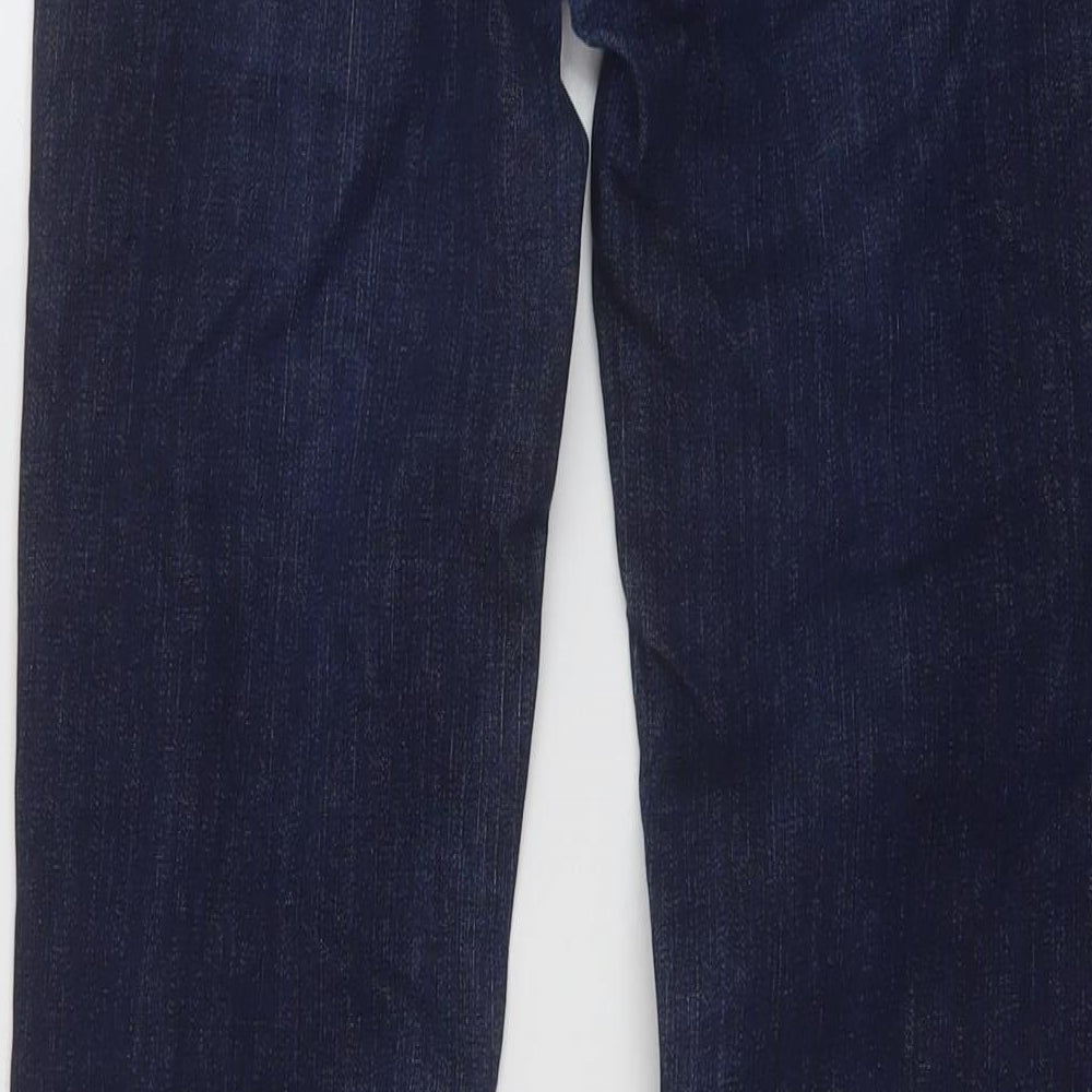 7 For All Mankind Womens Blue Cotton Bootcut Jeans Size 26 L33 in Regular Button