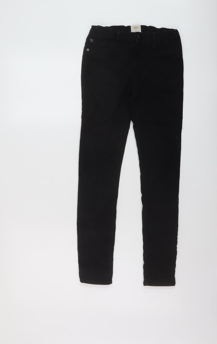 River Island Boys Black Cotton Skinny Jeans Size 11 Years Regular Button