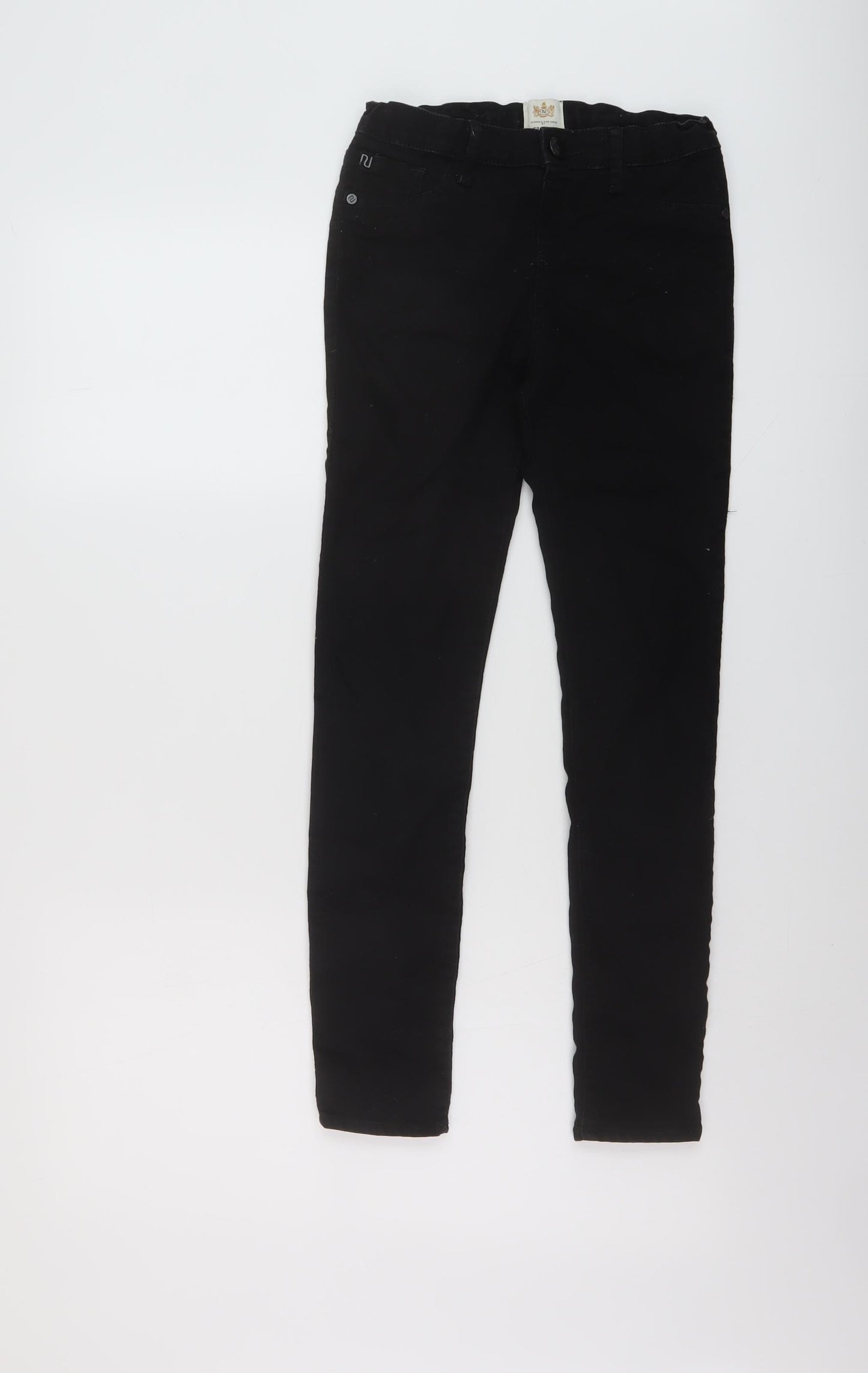 River Island Boys Black Cotton Skinny Jeans Size 11 Years Regular Button