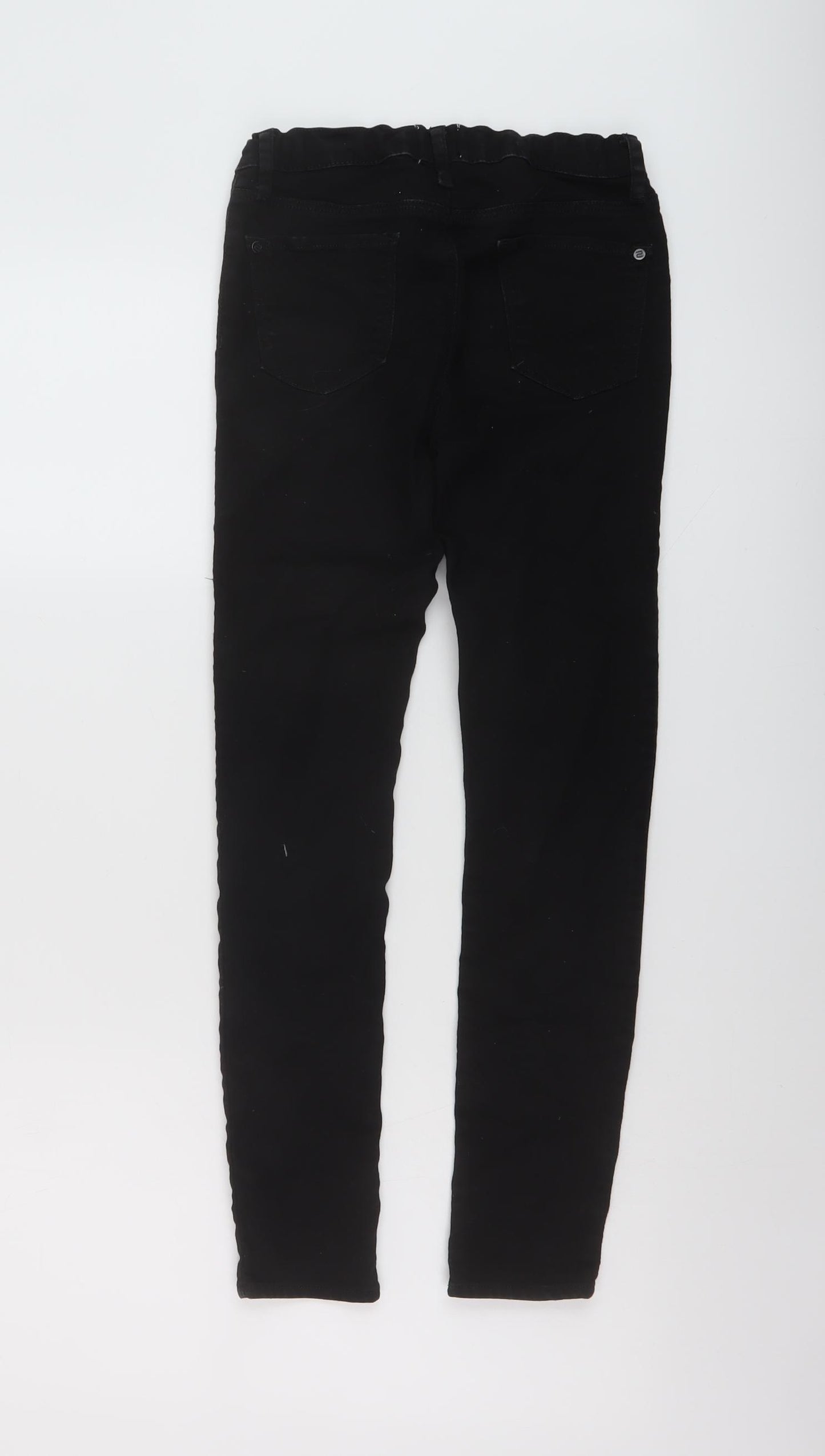 River Island Boys Black Cotton Skinny Jeans Size 11 Years Regular Button