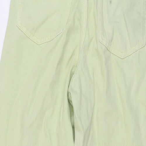 ASOS Womens Green Cotton Wide-Leg Jeans Size 26 in L25 in Regular Button