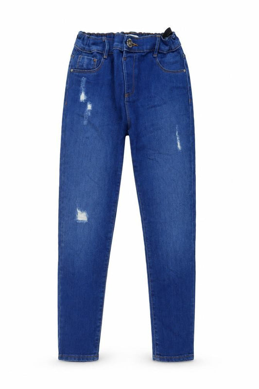 River Island Girls Blue Cotton Skinny Jeans Size 10 Years Regular Button