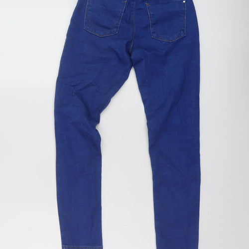 River Island Girls Blue Cotton Skinny Jeans Size 10 Years Regular Button