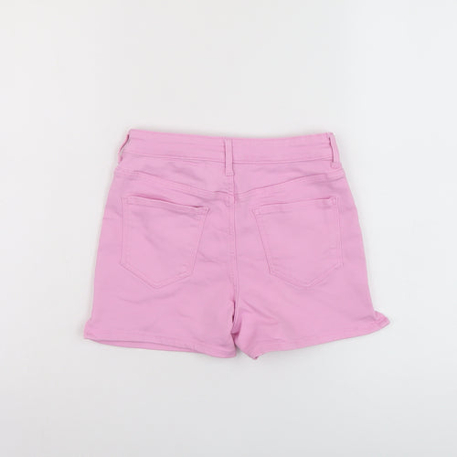 H&M Girls Purple Cotton Mom Shorts Size 10-11 Years Regular Zip