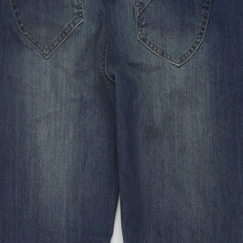 TU Womens Blue Cotton Skinny Jeans Size 14 L28 in Regular Button