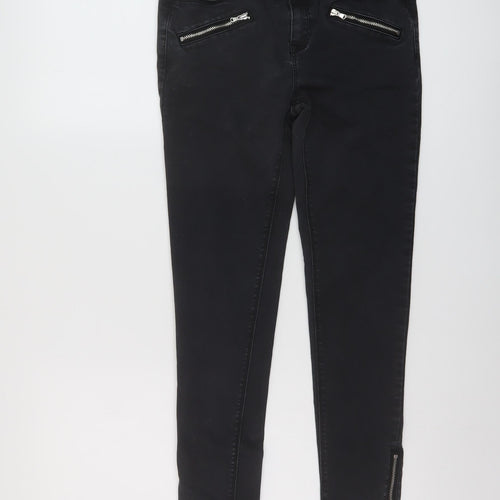 Springfield Womens Grey Cotton Skinny Jeans Size 10 L26 in Regular Button