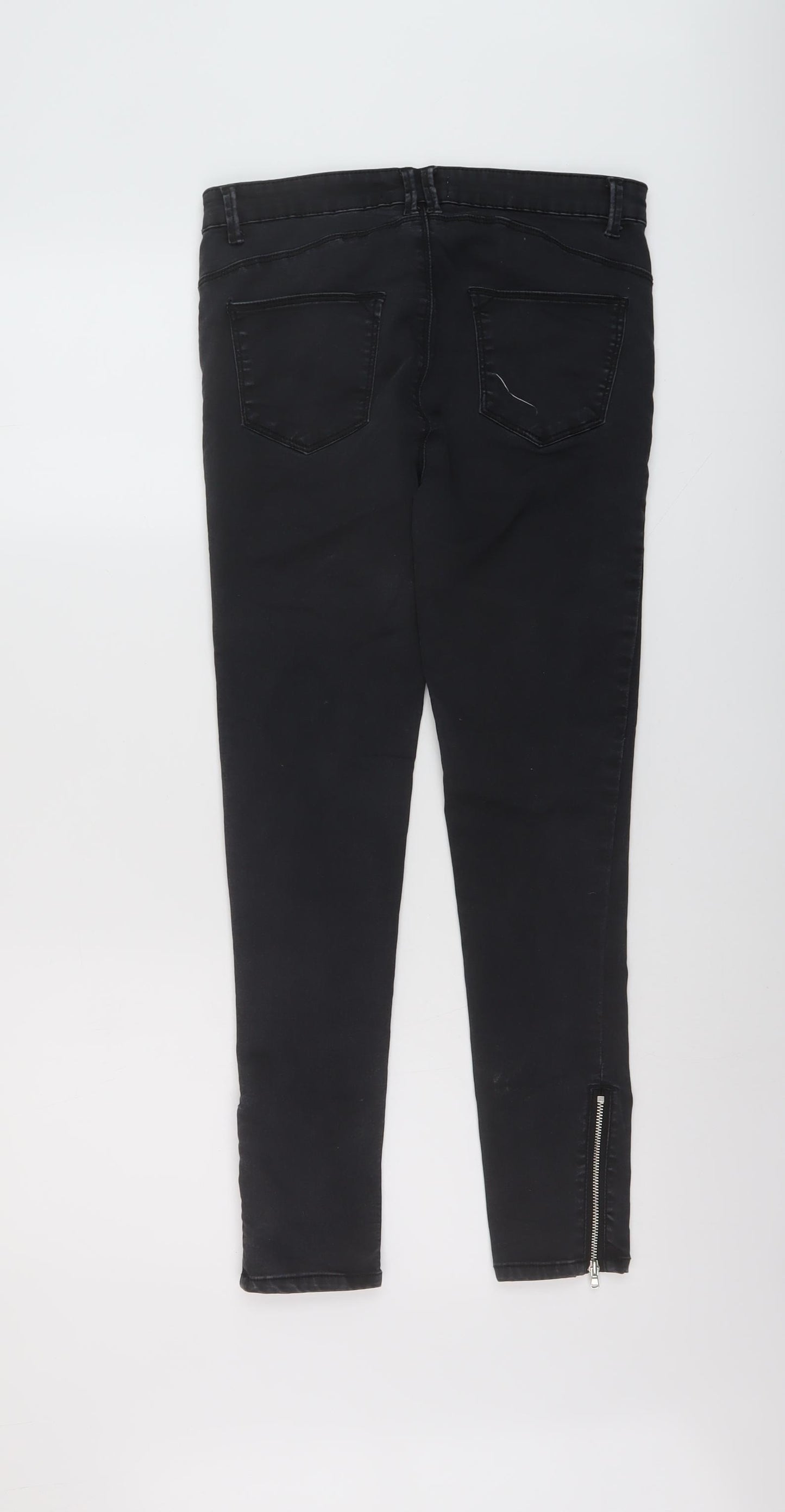 Springfield Womens Grey Cotton Skinny Jeans Size 10 L26 in Regular Button