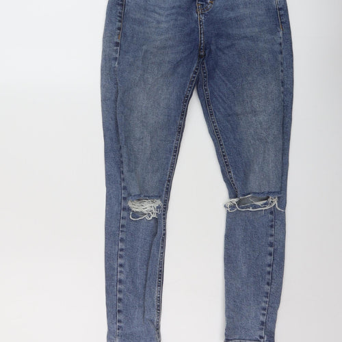 Topshop Womens Blue Cotton Skinny Jeans Size 26 in L24 in Regular Button