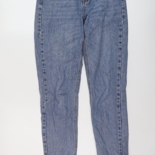 Topshop Womens Blue Cotton Mom Jeans Size 26 in L28 in Regular Button
