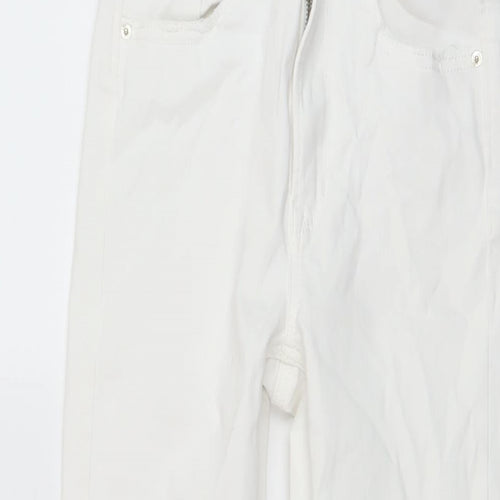 Stradivarius Womens White Cotton Skinny Jeans Size 8 L27 in Regular Button