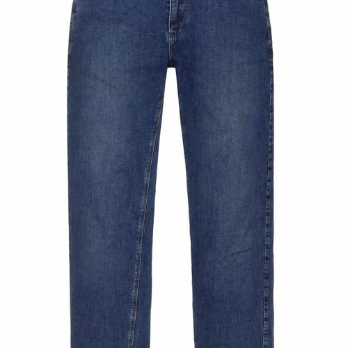 Marks and Spencer Mens Blue Cotton Straight Jeans Size 30 in L33 in Regular Button
