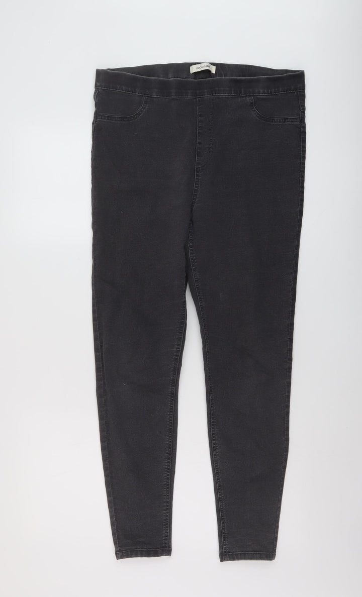 Marks and Spencer Womens Grey Cotton Jegging Jeans Size 32 in L27 in Regular