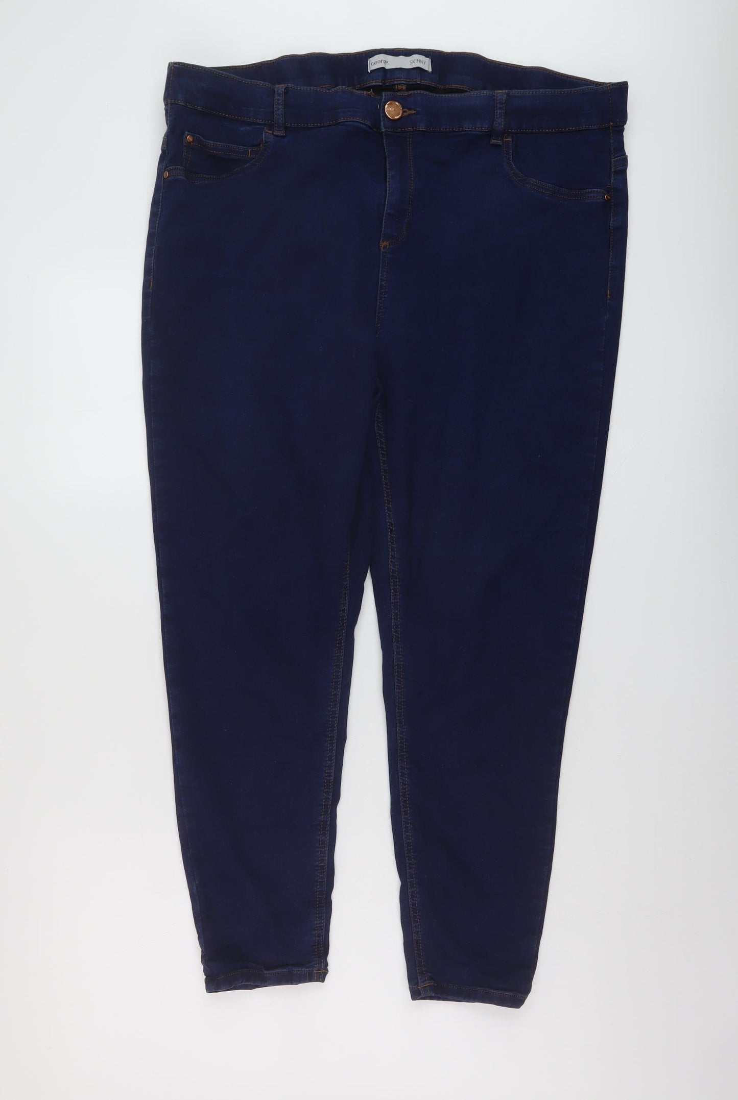 George Womens Blue Cotton Skinny Jeans Size 22 L25 in Regular Button