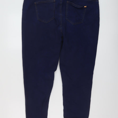 George Womens Blue Cotton Skinny Jeans Size 22 L25 in Regular Button