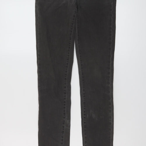 AllSaints Mens Grey Cotton Skinny Jeans Size 28 in L34 in Regular Button