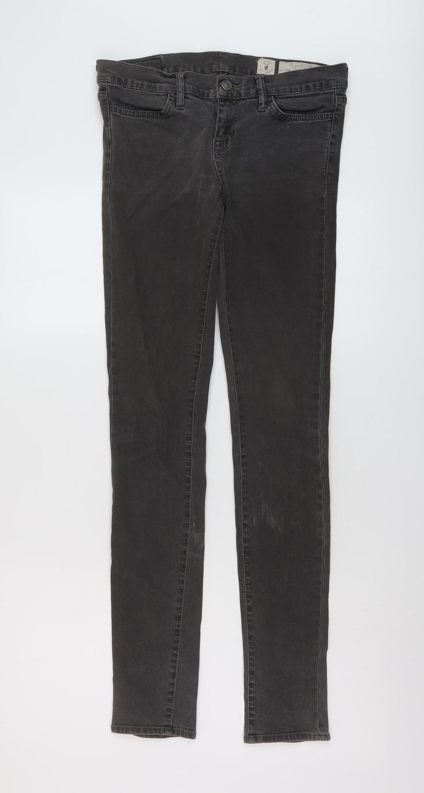 AllSaints Mens Grey Cotton Skinny Jeans Size 28 in L34 in Regular Button